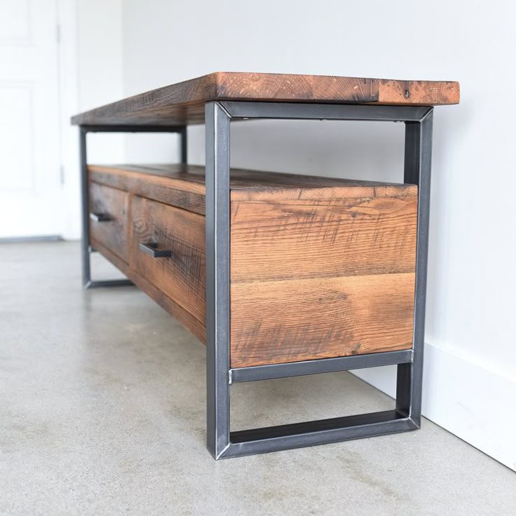 2-Drawer Modern Industrial Media Console